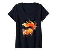 Mujer Zorro De Fuego Energía Y Poder Camiseta Cuello V