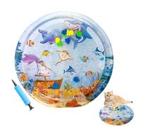 Mujera de agua para perros, juguete de piscina de gato - Mat de juego de la cama de agua de gato | Sensorial Water Beds con pescado, almohadilla de enfriamiento de enriquecimiento para actividades int