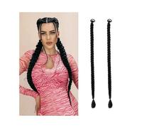 Mujeres 2 extensiones de cabello sintético largo y liso con cola caballo banda elástica for mujer Uso diario(2M33,75cm)