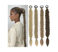 Mujeres 24" Long Twist Braid Ponytail Extension with Hair Tie Straight Extensions Synthetic Piece for Women Diario(30H613)