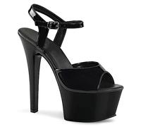 Mujeres 6.7 '' Stiletto Tacones altos Plataforma Peep Toe correas de tobillo Sandalias Sexy Stripper Club Pole Dancing Tacones Banquete de boda Zapatos de noche Tallas grandes,Negro,46