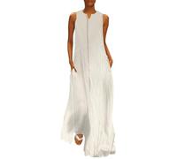 Mujeres Acuarela V Vestido de Verano Vestidos Sin Mangas Cuello en v Elegante Vestidos Casual de Sin Manga Árboles del Bosque Verano Chaleco Vestido de Playa XL
