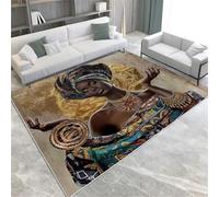Mujeres Africanas Alimádico Sin Deslizamiento Alfombra De Área Lavable 60 X 90 Cm Mostín De Piso De Pila Corta para La Sala De Estar Baño De Baño Cocina Y Oficina,80 X 150 Cm