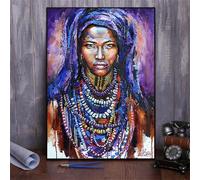 Mujeres africanas con turbante pintura en lienzo arte de la pared carteles e impresiones imágenes decoración del hogar pintura adecuada para la decoración de la oficina 60x80cm (24x31in) sin marco