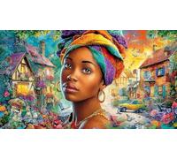 Mujeres aFricanas Puzzle de 1000 Piezas de Papel Reciclado - Juego Familiar Divertido & Actividad para casa Idea Adultos 38x52/1000pcs