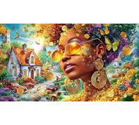 Mujeres aFricanas Puzzle para Adultos de 1000 Piezas - Papel Reciclado Juego Estimulante Decoración de Pared & Regalo 75x50/1000pcs