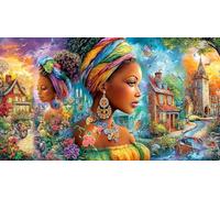 Mujeres aFricanas Puzzle para Adultos de 1000 Piezas - Regalo Divertido Juego Familiar Estimulante para Adultos y niños 75x50/1000pcs