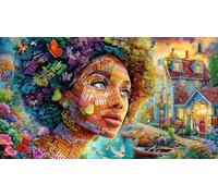 Mujeres aFricanas Puzzle para Adultos de 1000 Piezas - Regalo Divertido Juego Familiar Estimulante para Adultos y niños 75x50/1000pcs