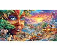 Mujeres africanas Rompecabezas de 1000 Piezas para Adultos - Cartón Reciclado para Decoración 38x52cm/1000pcs