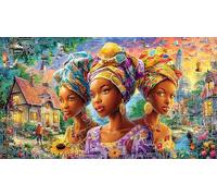 Mujeres africanas Rompecabezas para Adultos: 1000 Piezas de Cartón Reciclado para Decoración 38x52cm/1000pcs