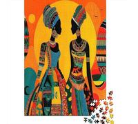 Mujeres africanasEstilo de Arte Tribal vibranteRompecabezas De 1000 Piezas para Adultos, Juegos EduGatoivos70x50cm/1000pcs