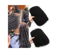 Mujeres Afro Kinkys Cabello humano a granel (50 g/paquete), cabello trenzado for rastas, reparación de rastas, giros y extensiones de rastas Extensiones para trenzas(20inches)