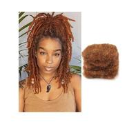 Mujeres Afro Kinkys Cabello humano a granel n.° 30, trenzas sucias estilo reggae castaño rojizo, rastas brasileñas de crochet natural Extensiones para trenzas(6inches)