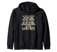 Mujeres Amorosas Amable Fuerte Valiente Capaz Hermosa Feminista Sudadera con Capucha