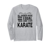Mujeres APRENDEN Karate Artes Marciales Funny Girl Fighter Declaración Manga Larga