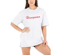 Mujeres Atlético Camiseta Demasiado Grande Perder Corto Manga EjercicioGráfico Yoga Arriba Blanco L