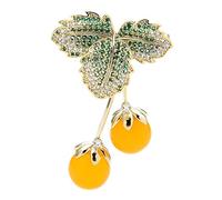 Mujeres Broche Pins Damas Accesorios de moda Damas Elegantes broche de cereza amarillo clásico broche broche en forma de fruta broches de moda (color de metal: amarillo)