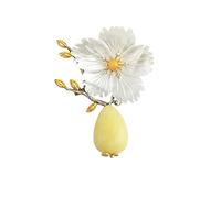 Mujeres Broche Pins Damas Fashion Accesorios elegantes Flores Blancas Flores Beeswax Broque