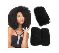 Mujeres Cabello humano a granel Afro Kinkys, paquete de 50 g, cabello peruano rizado for rastas, minitorceduras, trenzas y reparaciones. Extensiones para trenzas(12inches)