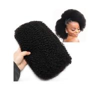 Mujeres Cabello humano a granel for trenzas afro, rizado y rizado, 50 g, cabello Remy de doble estiramiento, trenzas bohemias, cabello a granel Extensiones para trenzas(16inches)
