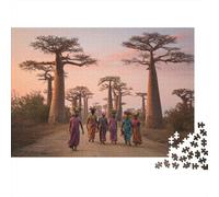 Mujeres Caminando por el Sendero a través del Bosque de baobabs 70x50cm/1000pcs Puzzle Adecuado para Adultos Y Multitud Mayores De 14 Años