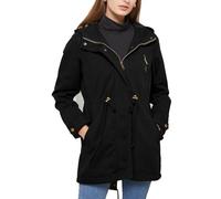 Mujeres Casual Ligtweight Militar Chaquetas Anorak Utilidad Cintura Alta Cordón Zip Up Capucha Abrigo