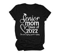 Mujeres Casual Moda Top Camisas Impresión Letra Camiseta Cuello Redondo Manga Corta Camiseta Tops Túnica Suelta Blusa Pantalones Cortos Mujer Dormir, Negro , XXL