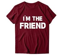 Mujeres Casual Ts-Camisa Plus Tamaño Impreso Camiseta Casual Manga Corta O Cuello Carta Deportiva Señoras Manga Larga Suelta, Vino, XXL