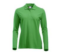Mujeres clásico Polo de mangas largas de algodón camiseta Calce moderno, 11 colores vibrantes, XS-2XL verde Verde Acido X-Large
