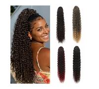 Mujeres Cola de caballo rizada de color natural Extensión de cola de caballo rizada de 26 pulgadas for mujeres negras Extensiones de cabello de cola de caballo con cordón Uso diario