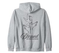 Mujeres cristianas, paloma rosada, bendita, niños o niñas, cruzan a Cristo Sudadera con Capucha