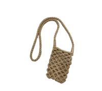 Mujeres de color sólido ligero trenzado bolso de hombro ahueca hacia fuera tejido crochet pequeño crossbody bolsa de teléfono