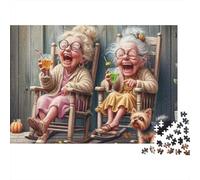 Mujeres de Edad Avanzada 1000 Piezas En el Recliner Rompecabezas En Cartulina Premium para Adultos Relajación Habilidad Lógica Adolescentes 12-18 Años Juego De Fiesta Mejor Regalo para Los Amantes De