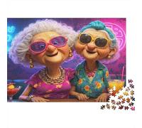 Mujeres de Edad Avanzada 1000 Piezas Rompecabezas Clásico En Cartón Grueso Difícil para Adultos Descanso Creatividad Relajación Gran Idea De Regalo Mejor Valorada 70x50cm/1000pcs