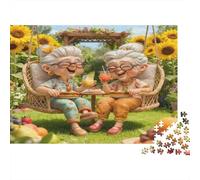 Mujeres de Edad Jardín Rompecabezas 1000 Piezas Abuelas Swing Bebida Cartón Grueso para Adultos Regalo Navidad para Entretenimiento Mejor Regalo Oferta 38x26cm/1000pcs