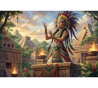 Mujeres de la Civilización Maya Puzzle De Madera 500 Piezas Adultos Y Niños,Reto,Anti-estrés,Deco Pared,Regalo Ideal,Madera,14 Años+,Rompecabezas,Desafío,Relax,Educativo (52x38cm)