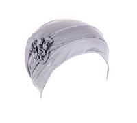 Mujeres Debajo Bufanda Hijab Cap Turbante Flores Pañuelo Elástico Headwrap Gorro Primavera Verano Accesorio (Grey, One Size)
