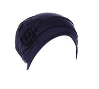 Mujeres Debajo Bufanda Hijab Cap Turbante Flores Pañuelo Elástico Headwrap Gorro Primavera Verano Accesorio (Navy, One Size)