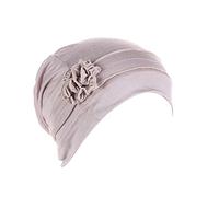 Mujeres Debajo Bufanda Hijab Cap Turbante Flores Pañuelo Elástico Headwrap Gorro Primavera Verano Accesorio (Beige, One Size)