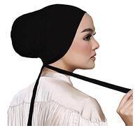 Mujeres debajo del sombrero de la bufanda Hijab Cap ajustable islámico musulmán debajo de la bufanda Hijab Cap con cierre de lazo