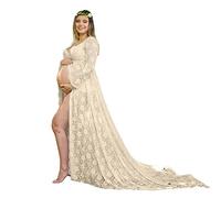 Mujeres Embarazadas Fotografía de embarazo Accesorios Manga corta Vestido de verano Vestido de verano, beige, XL