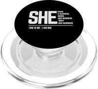 Mujeres emprendedoras motivacionales diciendo que es dueña construye mentes PopSockets PopGrip para MagSafe