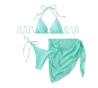 Mujeres En Bikini Verde Ño Reductores Culote Sin Enteros Colaless Proteccion Almohadilla Entero Hipster Paso Lunares Dye Competición Pequeñas Delgada Muchacha Triángulo L