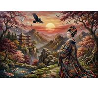 Mujeres en un Paisaje japonés Puzzle De Madera 500 Piezas Adultos Y Niños,Rompecabezas,Desafío,Regalo Ideal,Deco Pared,14 Años+,Anti-estrés,Relax,Reto,Madera,Educativo (52x38cm)
