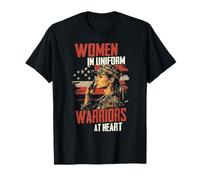 Mujeres en Uniforme Warriors at Heart Design Camiseta