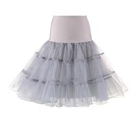 Mujeres Enaguas Falda Vestido Midi Cancan 50s Retro Rockabilly Enaguas Miriñaques Faldas 1950 Retro Rockabilly Falda tutú Enagua Underskirt Vintage A-Line Crinoline Half Slips(Gris,38)