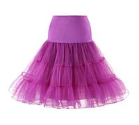 Mujeres Enaguas Falda Vestido Midi Cancan 50s Retro Rockabilly Enaguas Miriñaques Faldas 1950 Retro Rockabilly Falda tutú Enagua Underskirt Vintage A-Line Crinoline Half Slips(Morado,48)