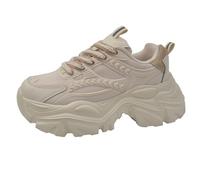Mujeres Entrenadores Grueso Malla Transpirable Chunky Zapatillas Banda Elástica Tacón Grueso Classicx Casual Zapatos Deportivos Tejido Suela Suave Aumento de Altura