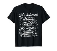 Mujeres Escuela Principal Liderazgo Motivación Educadora Camiseta gráfica económica, Hombre, Negro, XL