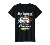 Mujeres Escuela Principal Liderazgo Motivación Educadora Camiseta gráfica económica, Mujer, Negro, XL